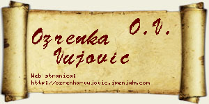 Ozrenka Vujović vizit kartica